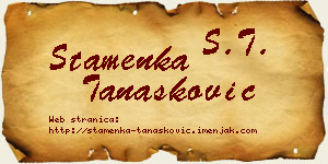 Stamenka Tanasković vizit kartica